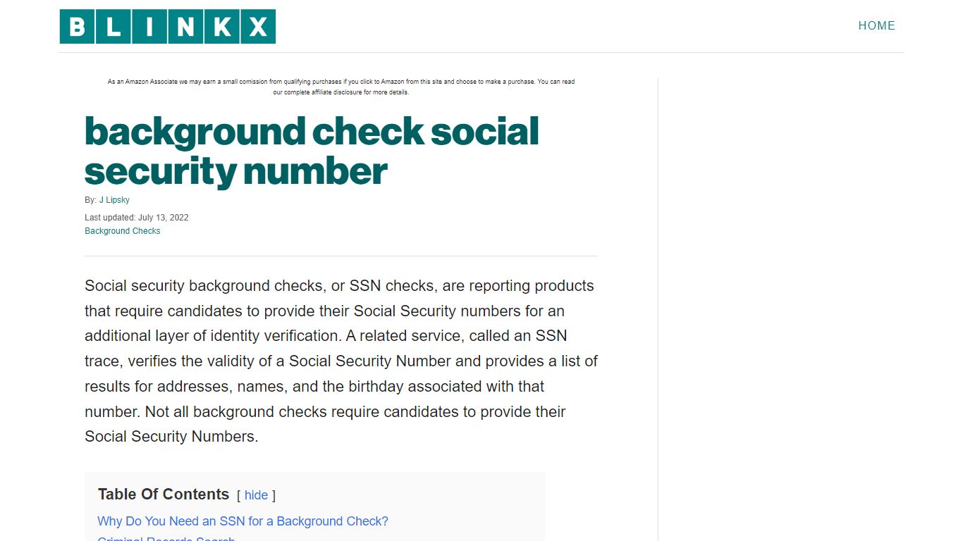 background check social security number - Blinkx